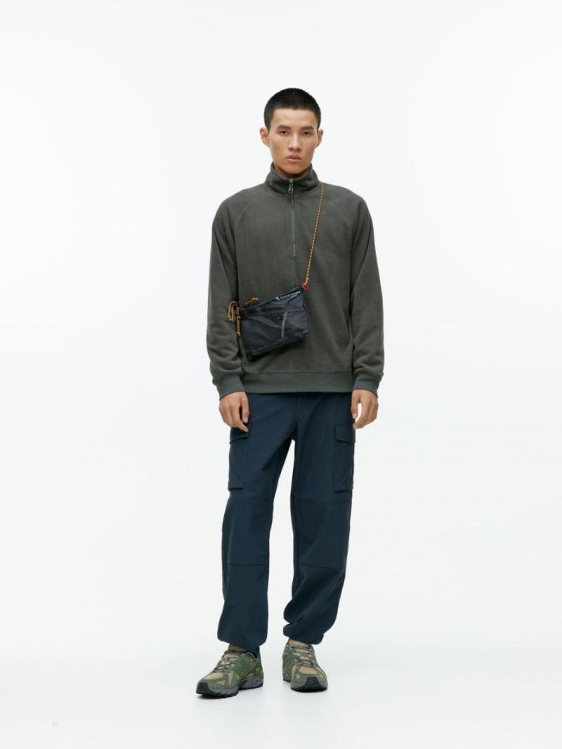 Pulover Arket Half-Zip Fleece Barbati Gri Inchis | Romania-SIKE01924