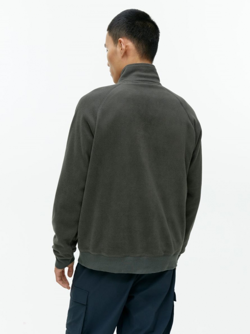 Pulover Arket Half-Zip Fleece Barbati Gri Inchis | Romania-SIKE01924