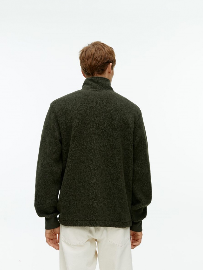 Pulover Arket Half-Zip Fleece Barbati Verzi Inchis | Romania-FGRL19532