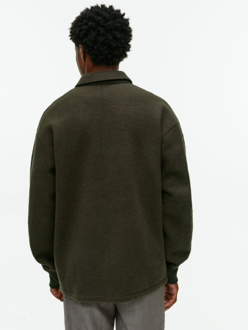 Pulover Arket Half-Zip Lână Barbati Maro Inchis | Romania-HWPQ32961