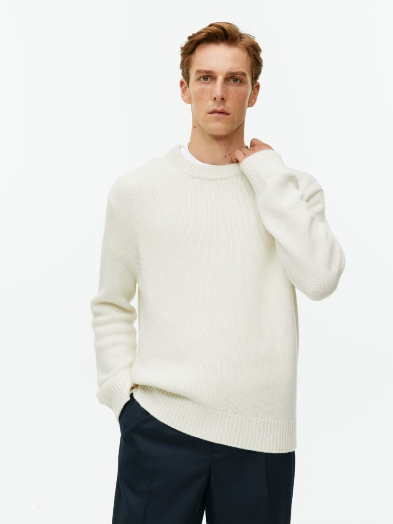 Pulover Arket Heavy Knit Lână Barbati Bej | Romania-VENO15864