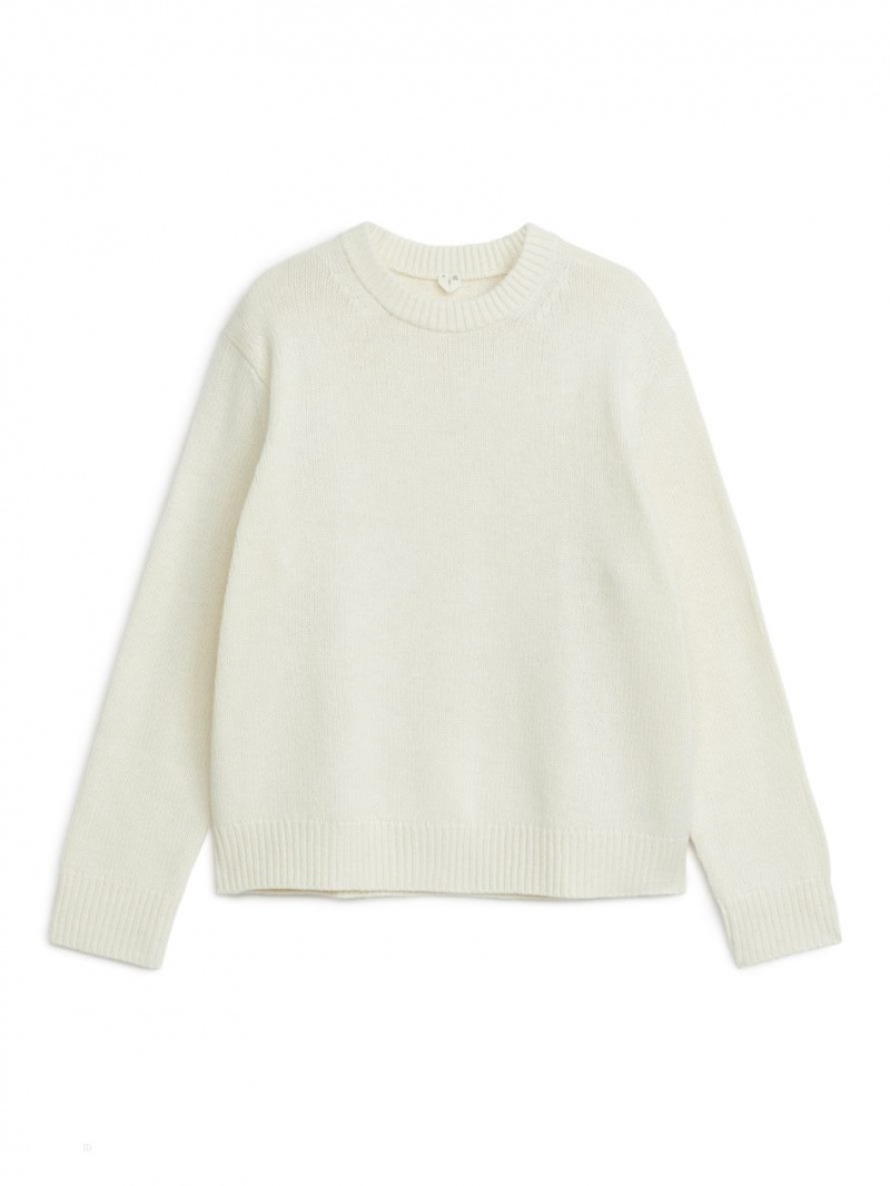 Pulover Arket Heavy Knit Lână Barbati Bej | Romania-VENO15864