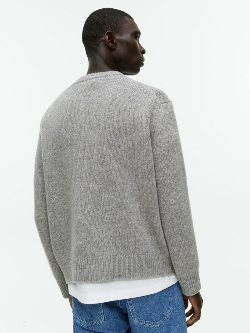 Pulover Arket Heavy Knit Lână Barbati Gri | Romania-WBSA54298
