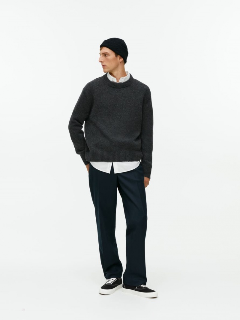 Pulover Arket Heavy Knit Lână Barbati Negrii | Romania-GTYX84130