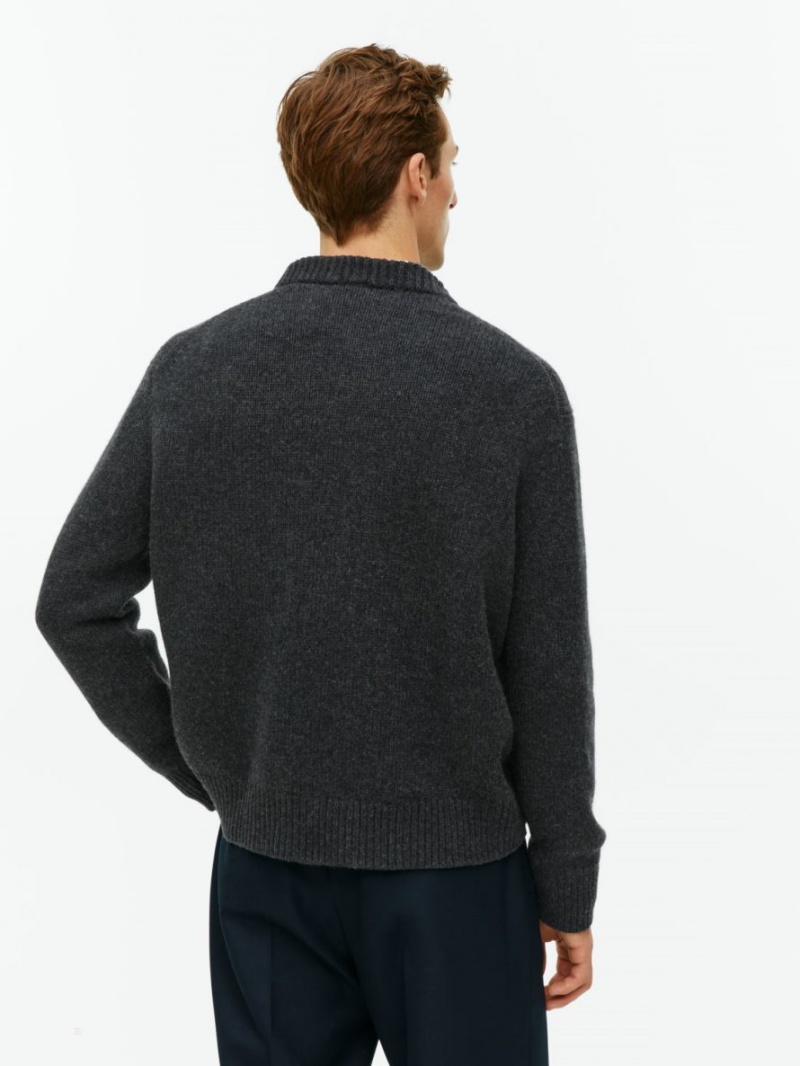 Pulover Arket Heavy Knit Lână Barbati Negrii | Romania-GTYX84130