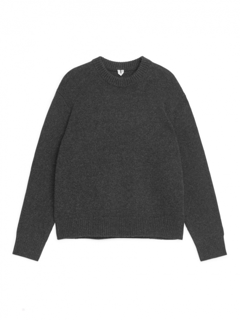 Pulover Arket Heavy Knit Lână Barbati Negrii | Romania-GTYX84130