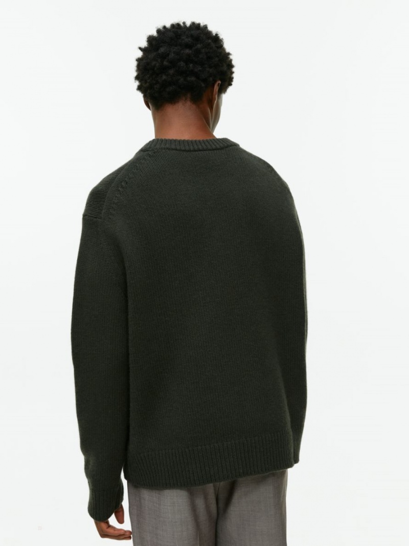 Pulover Arket Heavy Knit Lână Barbati Verzi Inchis | Romania-EPIR42706