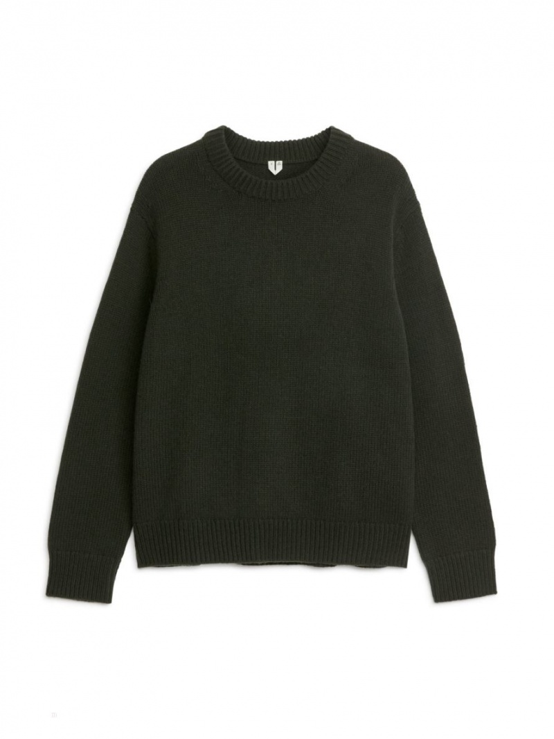 Pulover Arket Heavy Knit Lână Barbati Verzi Inchis | Romania-EPIR42706