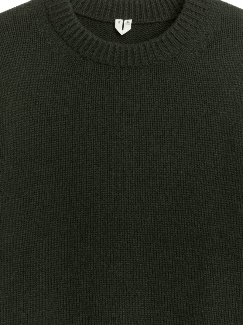 Pulover Arket Heavy Knit Lână Barbati Verzi Inchis | Romania-EPIR42706