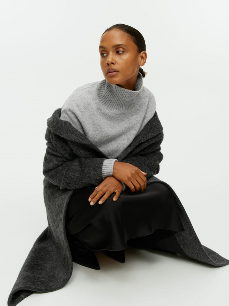 Pulover Arket High-Neck Lână Dama Gri | Romania-BGXK93460