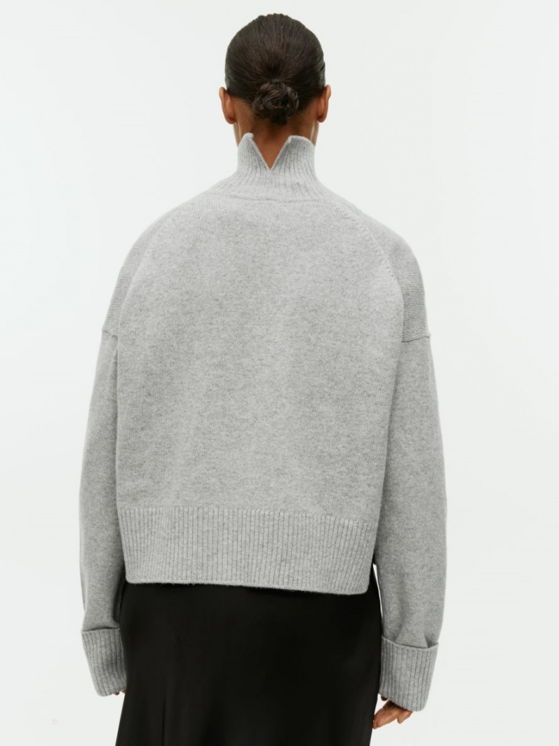 Pulover Arket High-Neck Lână Dama Gri | Romania-BGXK93460