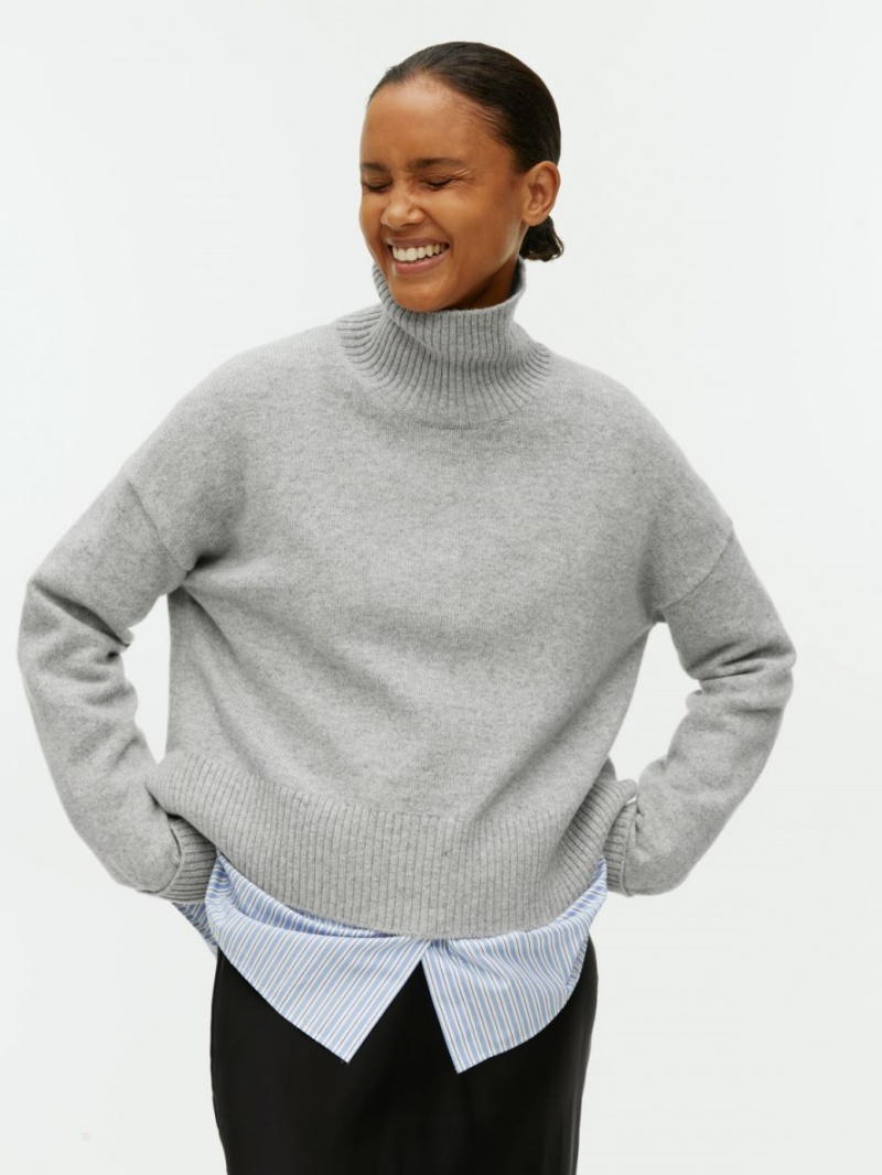 Pulover Arket High-Neck Lână Dama Gri | Romania-BGXK93460