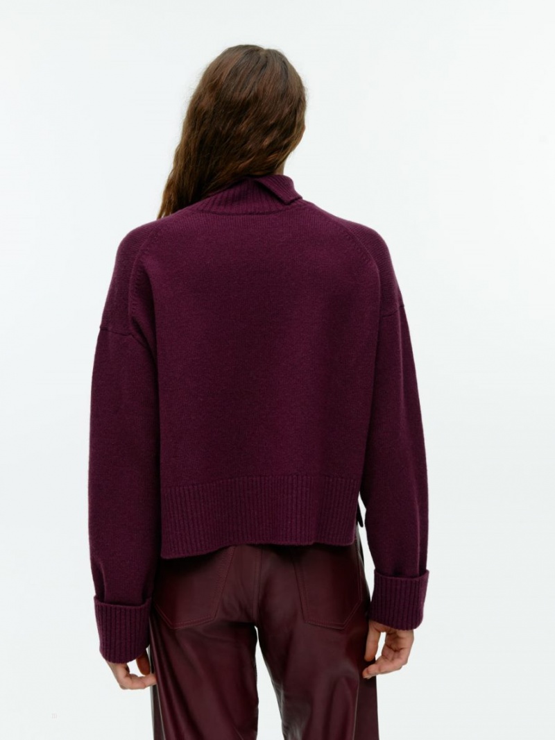 Pulover Arket High-Neck Lână Dama Visinii | Romania-FGMY92635