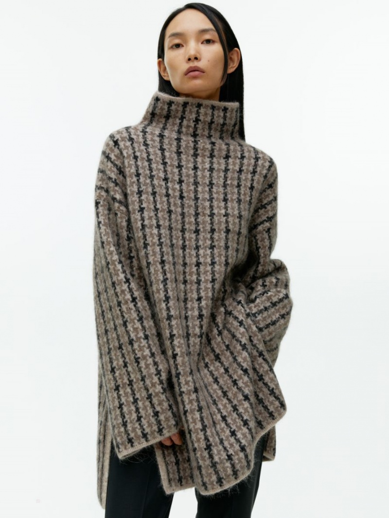 Pulover Arket High-Neck Relaxed Dama Bej Maro | Romania-YTRP37869