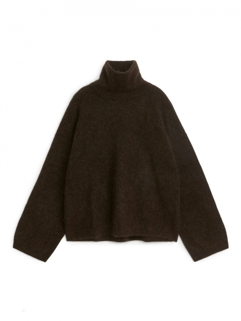 Pulover Arket Lână-Alpaca Roll-Neck Dama Maro Inchis | Romania-KPED50826