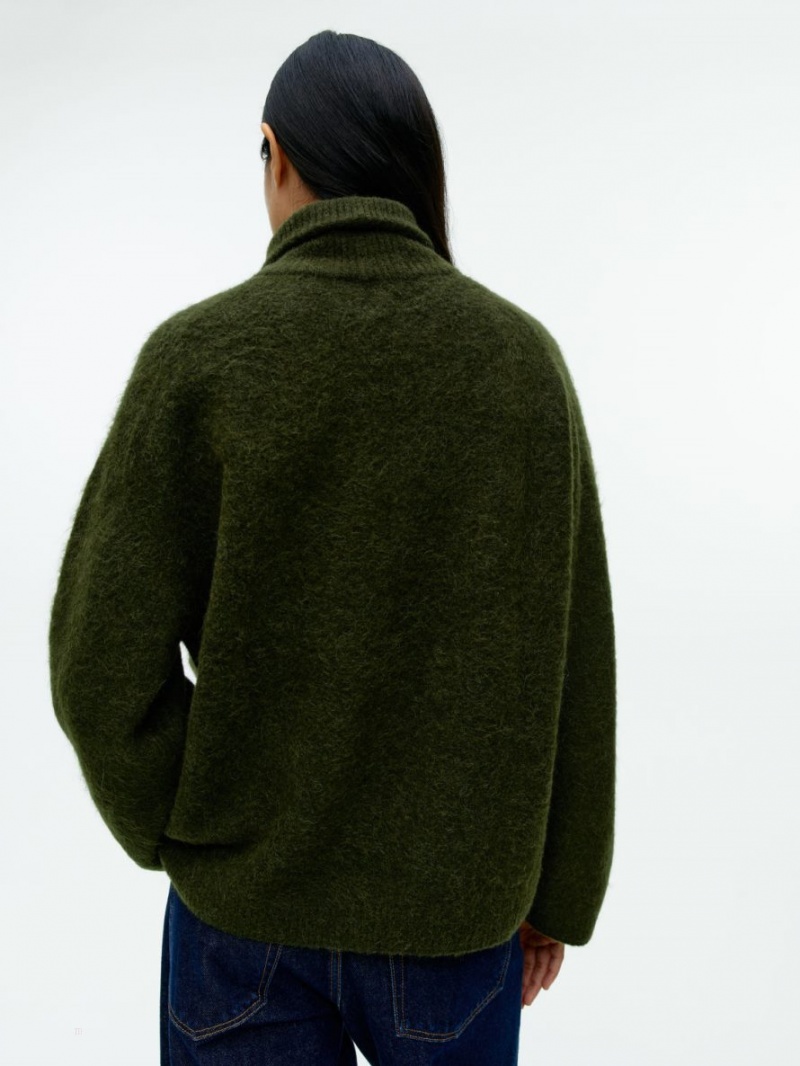 Pulover Arket Lână-Alpaca Roll-Neck Dama Verzi Inchis | Romania-QZEA48605