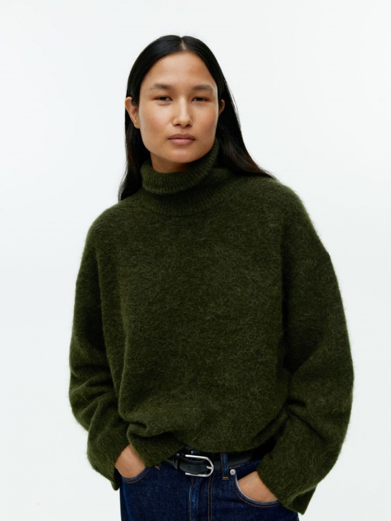 Pulover Arket Lână-Alpaca Roll-Neck Dama Verzi Inchis | Romania-QZEA48605