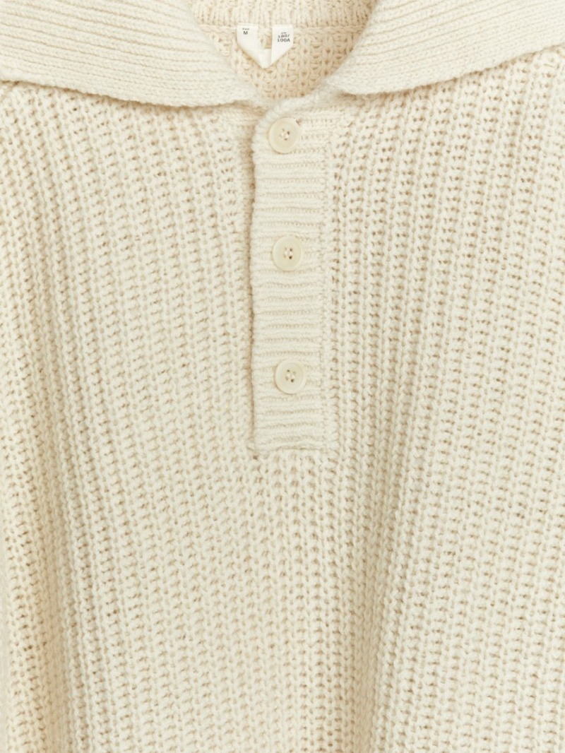 Pulover Arket Lână Polo-Neck Barbati Albi | Romania-XSTC37402
