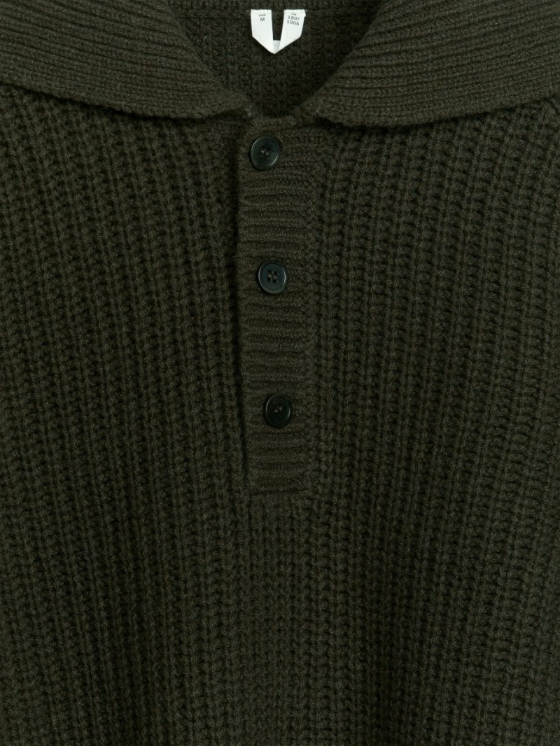 Pulover Arket Lână Polo-Neck Barbati Kaki Inchis | Romania-AFYT67208