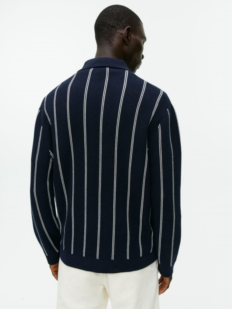 Pulover Arket Lână Polo Barbati Bleumarin | Romania-KUVM65928