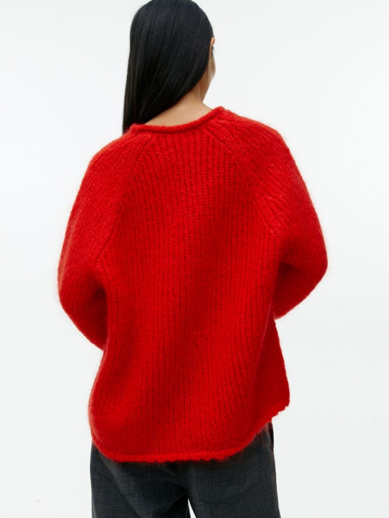 Pulover Arket Loose-Knit Lână-Mohair Dama Rosii | Romania-FCNG02148