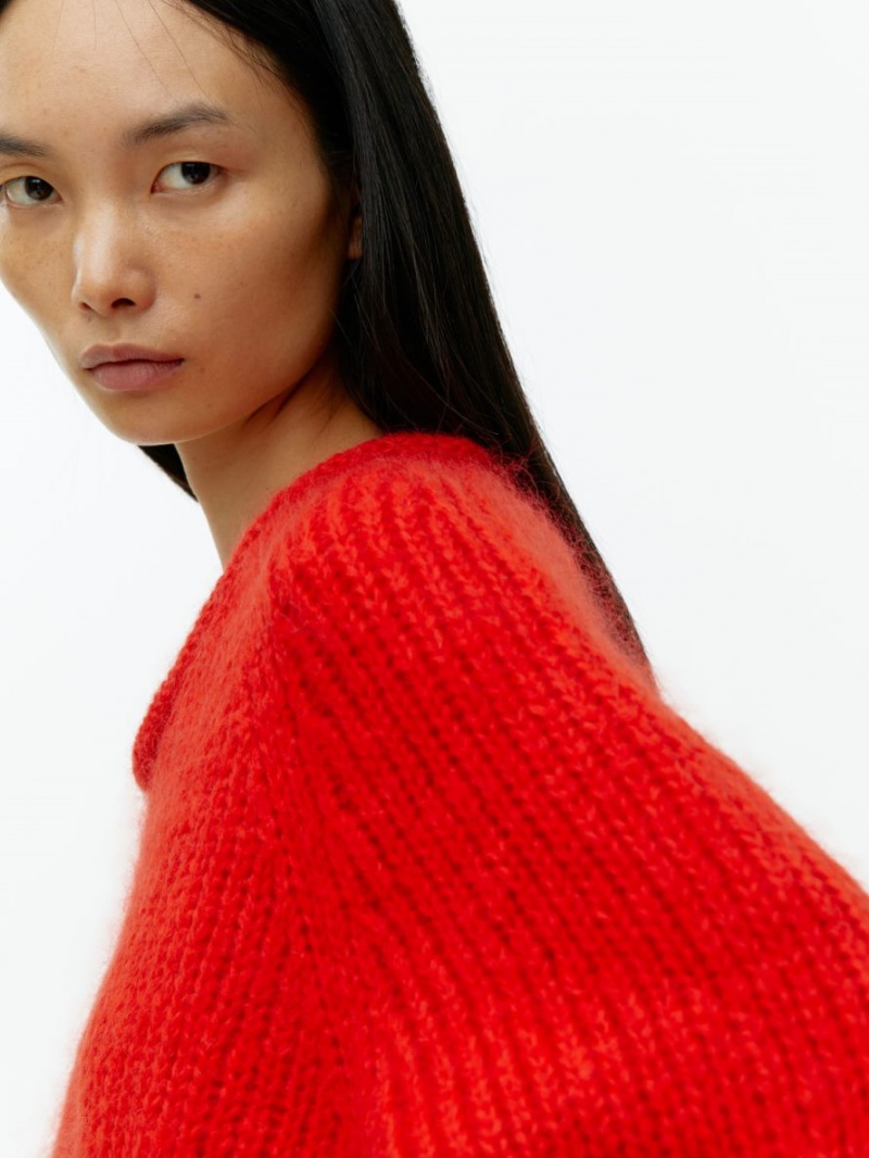 Pulover Arket Loose-Knit Lână-Mohair Dama Rosii | Romania-FCNG02148