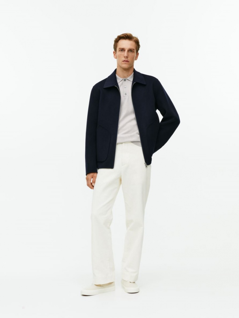 Pulover Arket Merino Polo Barbati Gri | Romania-XTAU23096