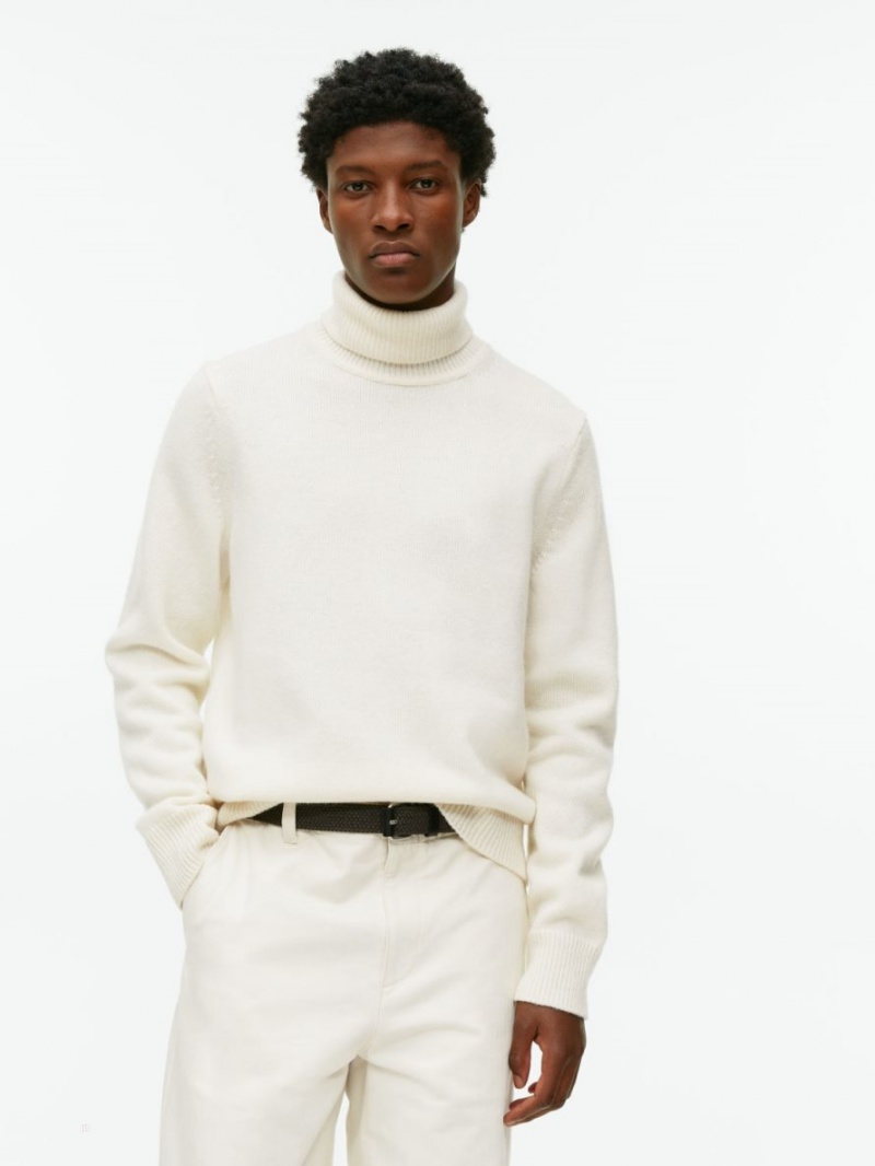 Pulover Arket Merino Roll-Neck Barbati Albi | Romania-BNXI45981
