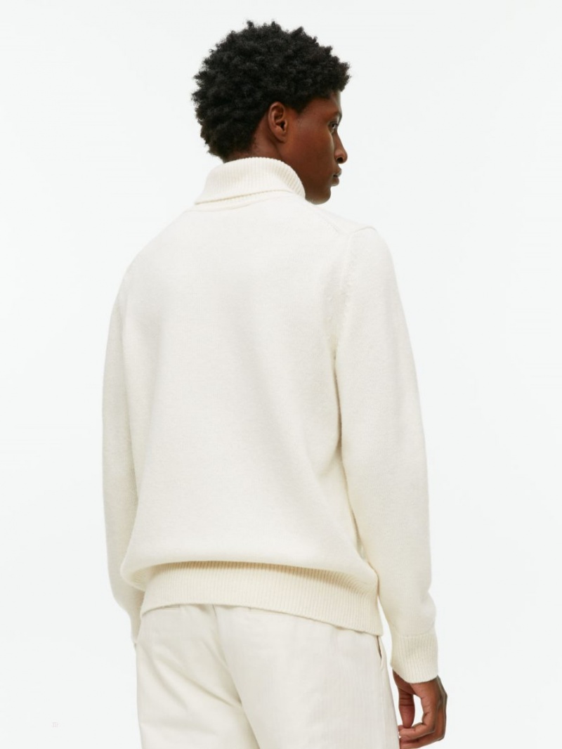 Pulover Arket Merino Roll-Neck Barbati Albi | Romania-BNXI45981