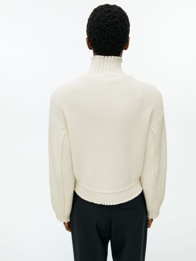 Pulover Arket Mock-Neck Dama Albi | Romania-XWQF09572