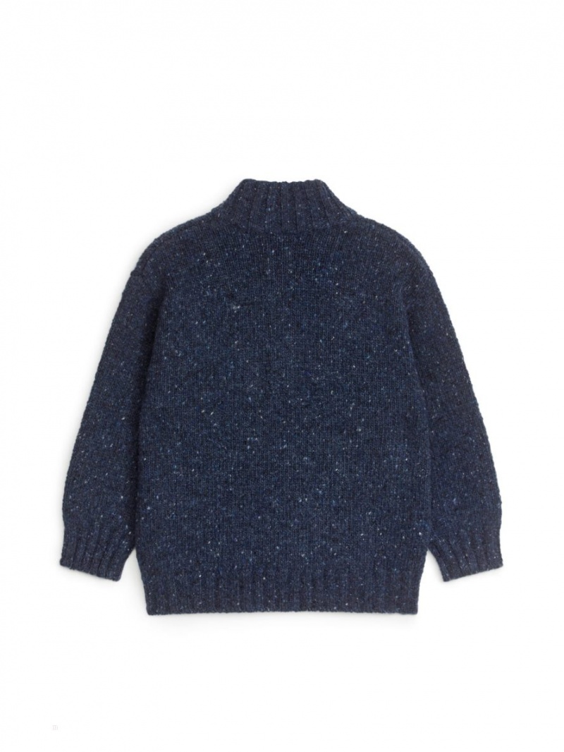 Pulover Arket Neps Half-Zip Baieti Albastri Inchis | Romania-YURC59108