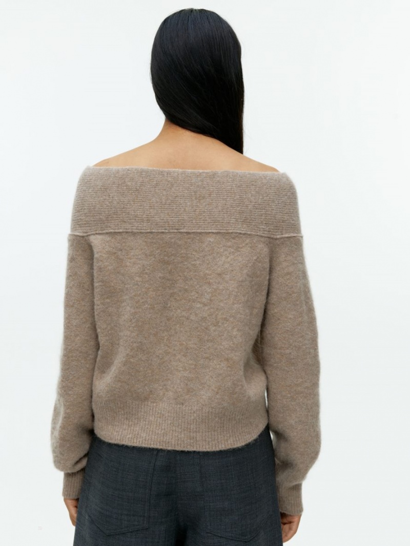 Pulover Arket Off-Shoulder Dama Bej | Romania-ZQED41367