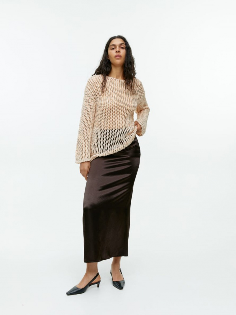 Pulover Arket Open-Knit Dama Bej | Romania-HALT58379