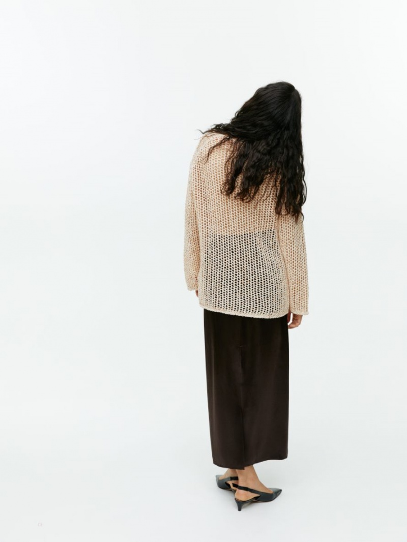Pulover Arket Open-Knit Dama Bej | Romania-HALT58379
