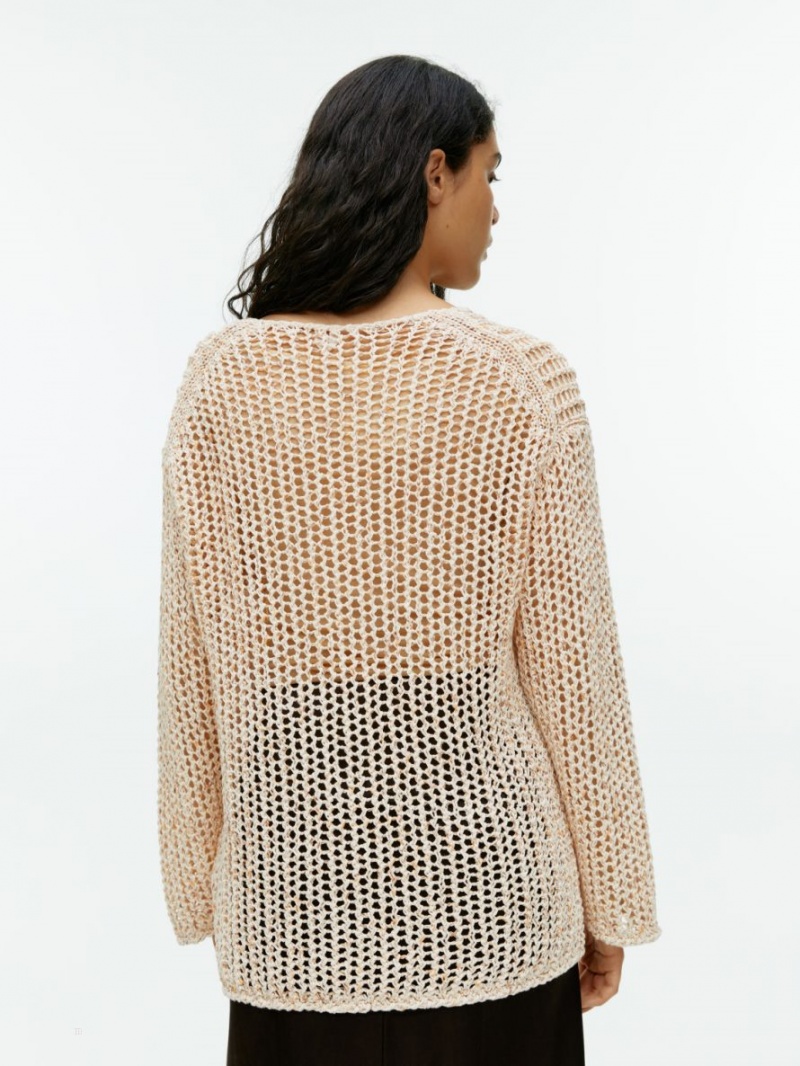 Pulover Arket Open-Knit Dama Bej | Romania-HALT58379