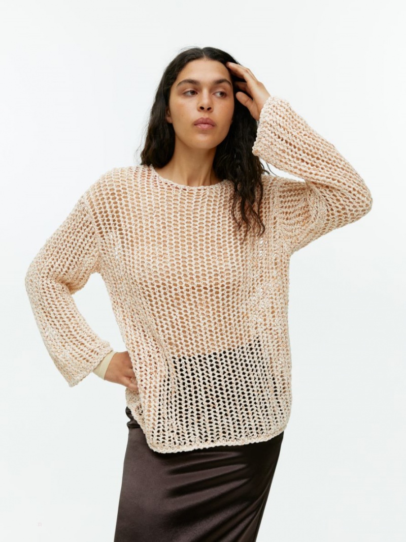 Pulover Arket Open-Knit Dama Bej | Romania-HALT58379