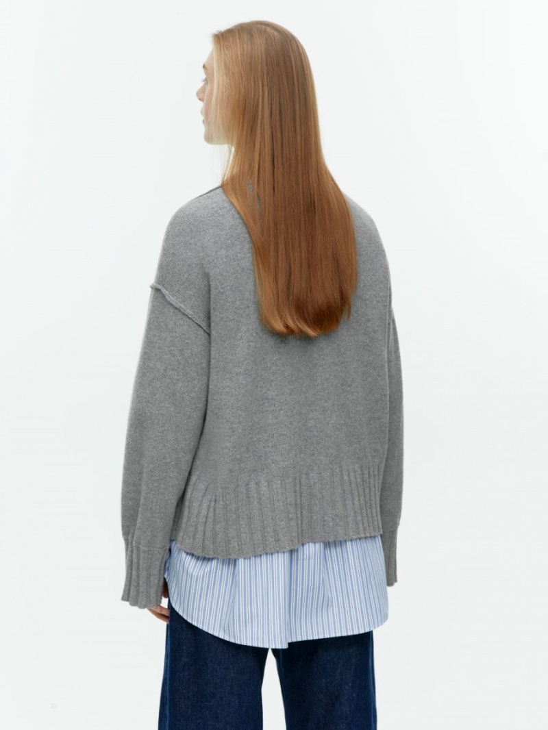 Pulover Arket Oversized Lână Dama Gri | Romania-QKGB83412