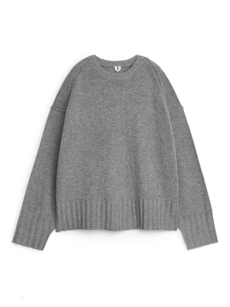 Pulover Arket Oversized Lână Dama Gri | Romania-QKGB83412