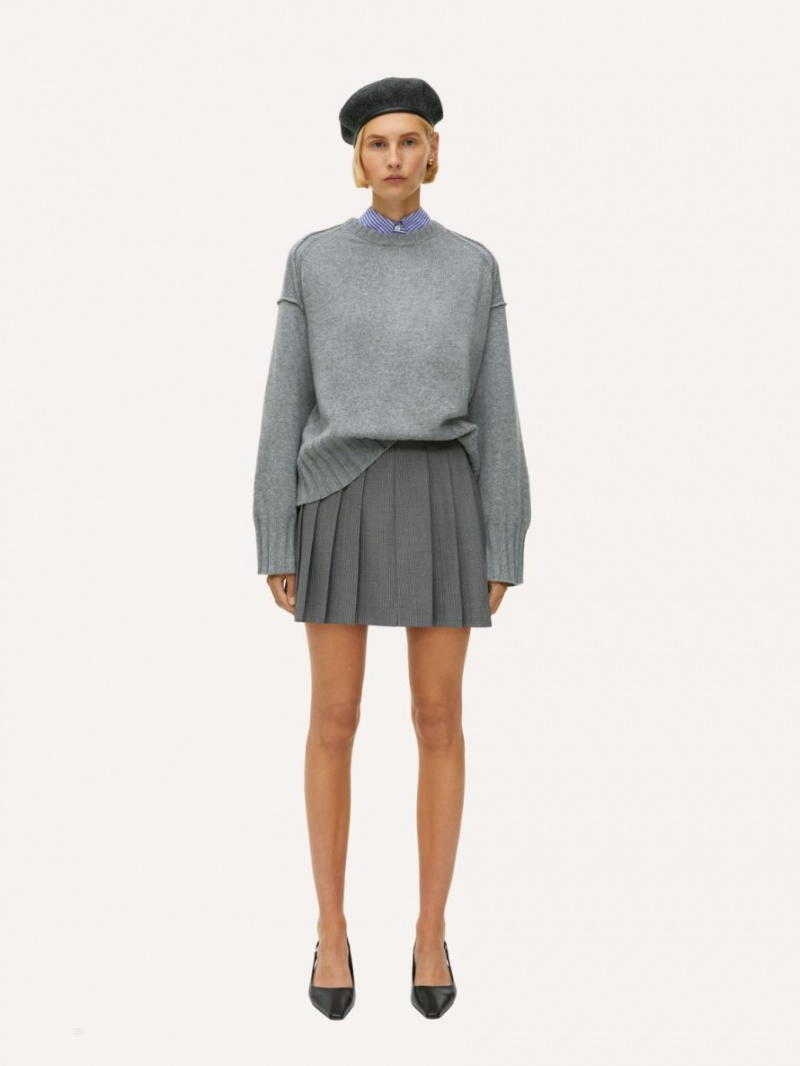 Pulover Arket Oversized Lână Dama Gri | Romania-QKGB83412