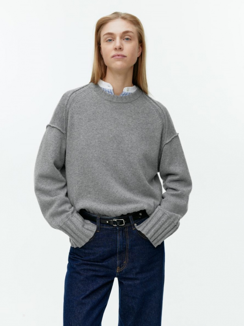 Pulover Arket Oversized Lână Dama Gri | Romania-QKGB83412