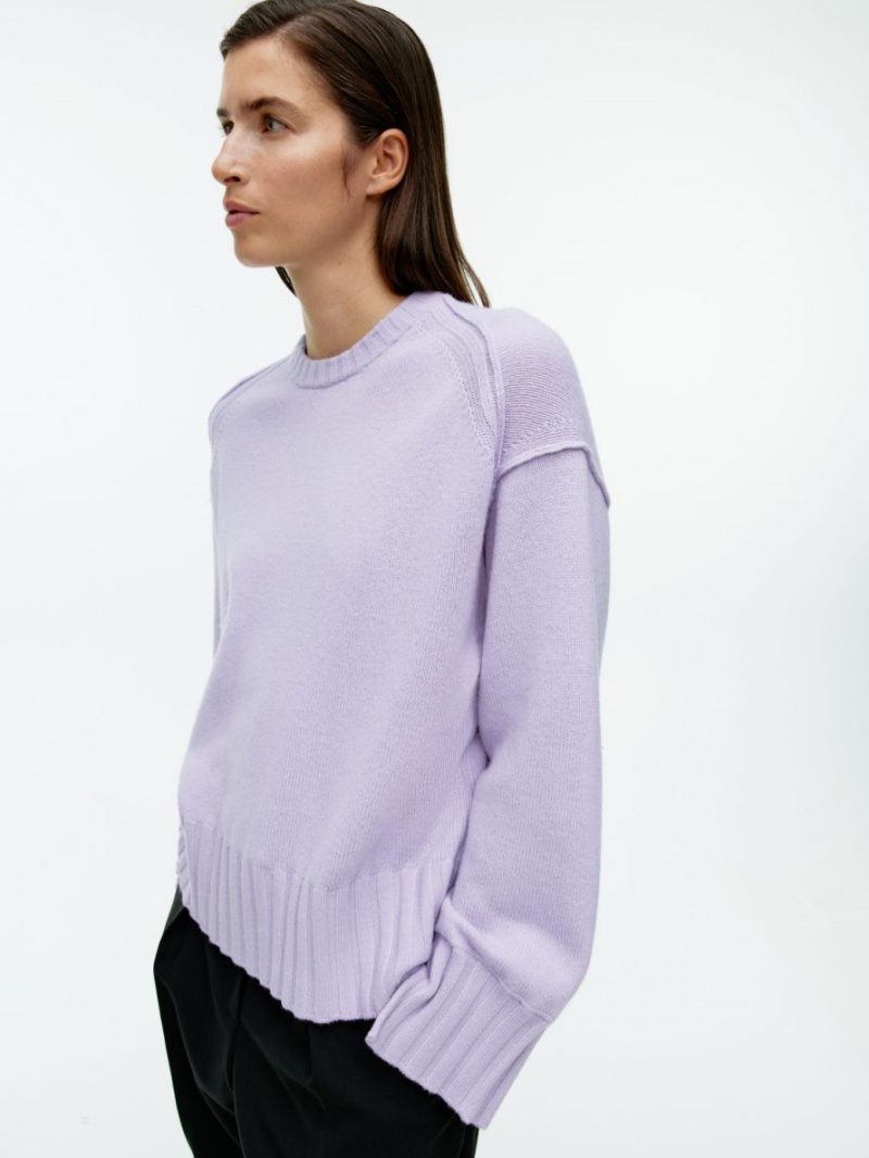 Pulover Arket Oversized Lână Dama Violet | Romania-ANGK54312