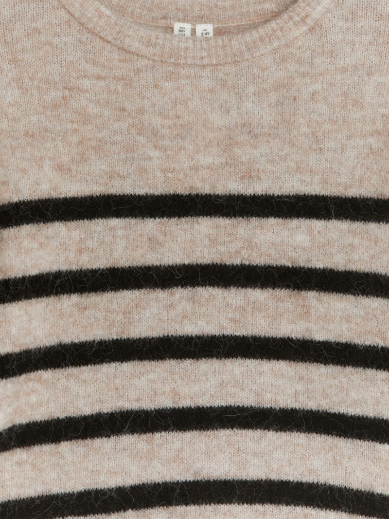 Pulover Arket Relaxed Alpaca Blend Fete Bej Negrii | Romania-NRIJ35961