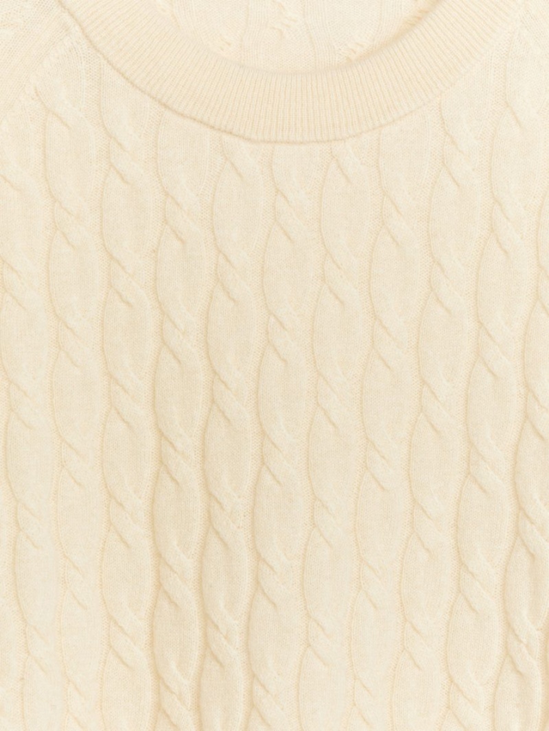 Pulover Arket Relaxed Cable-Knit Dama Bej | Romania-MYKT65891
