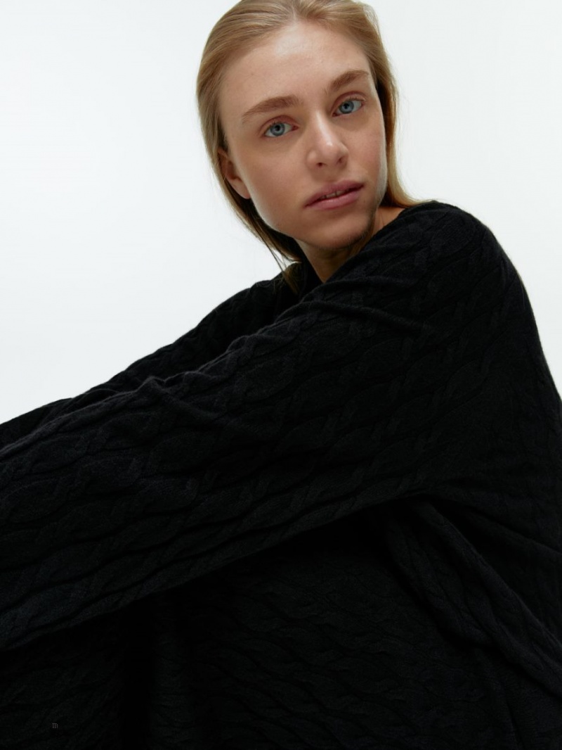 Pulover Arket Relaxed Cable-Knit Dama Negrii | Romania-GSNH49836