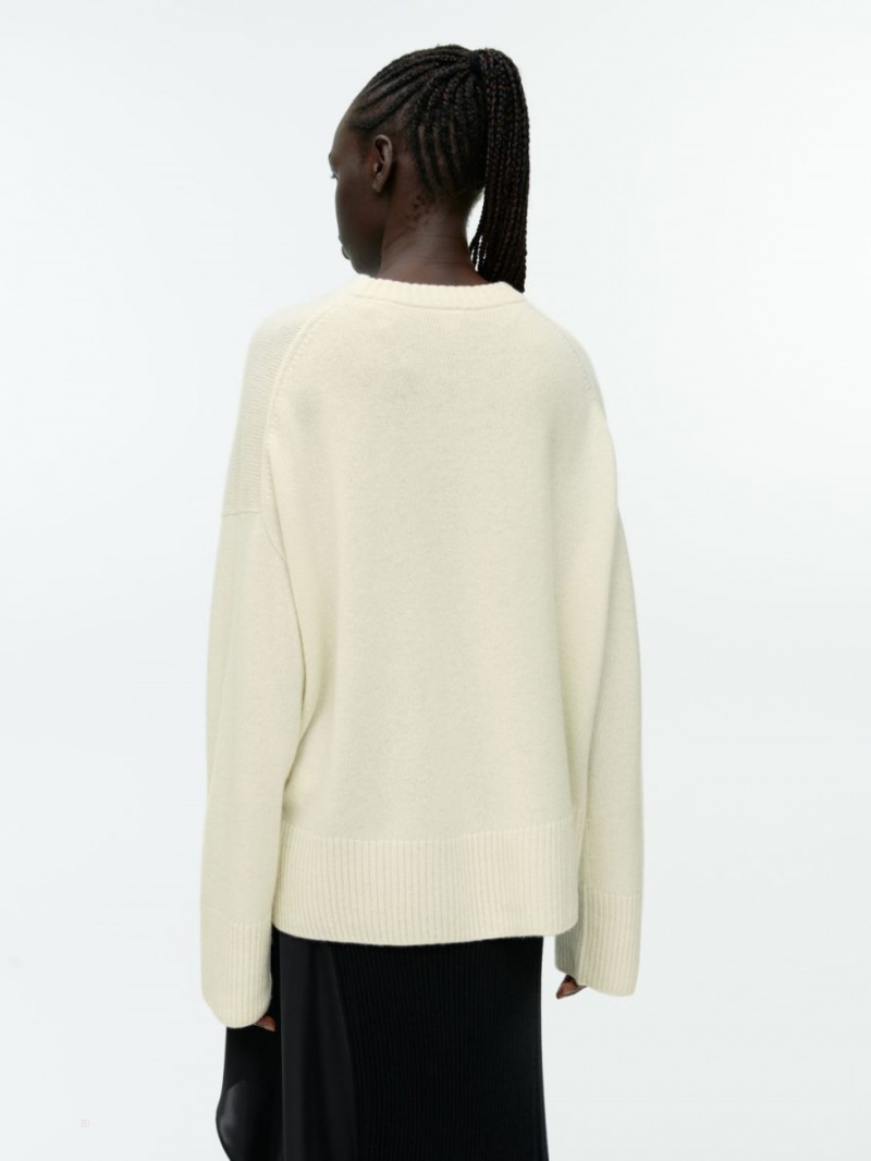 Pulover Arket Relaxed Cashmere Dama Albi | Romania-YSOZ46059