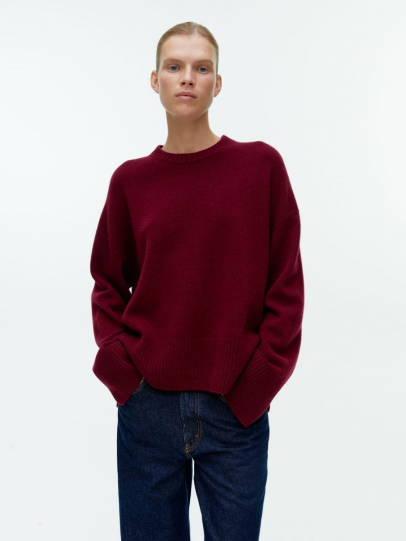 Pulover Arket Relaxed Cashmere Dama Rosii Inchis | Romania-DOYJ50674