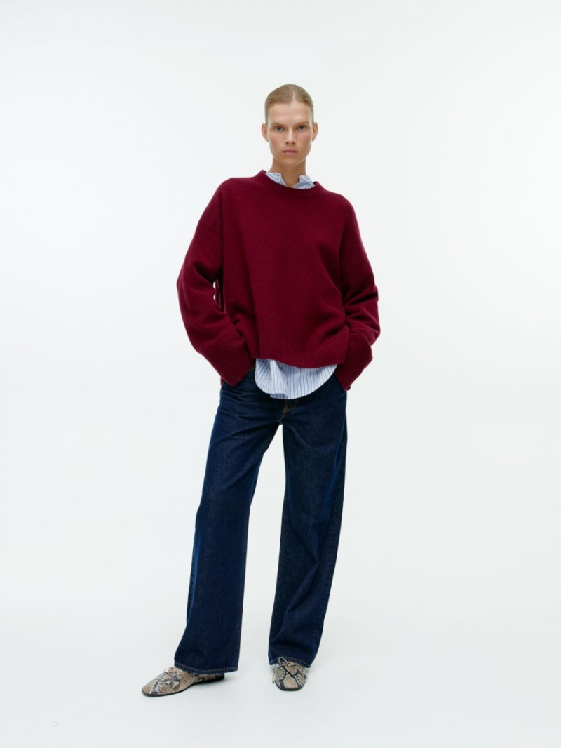 Pulover Arket Relaxed Cashmere Dama Rosii Inchis | Romania-DOYJ50674