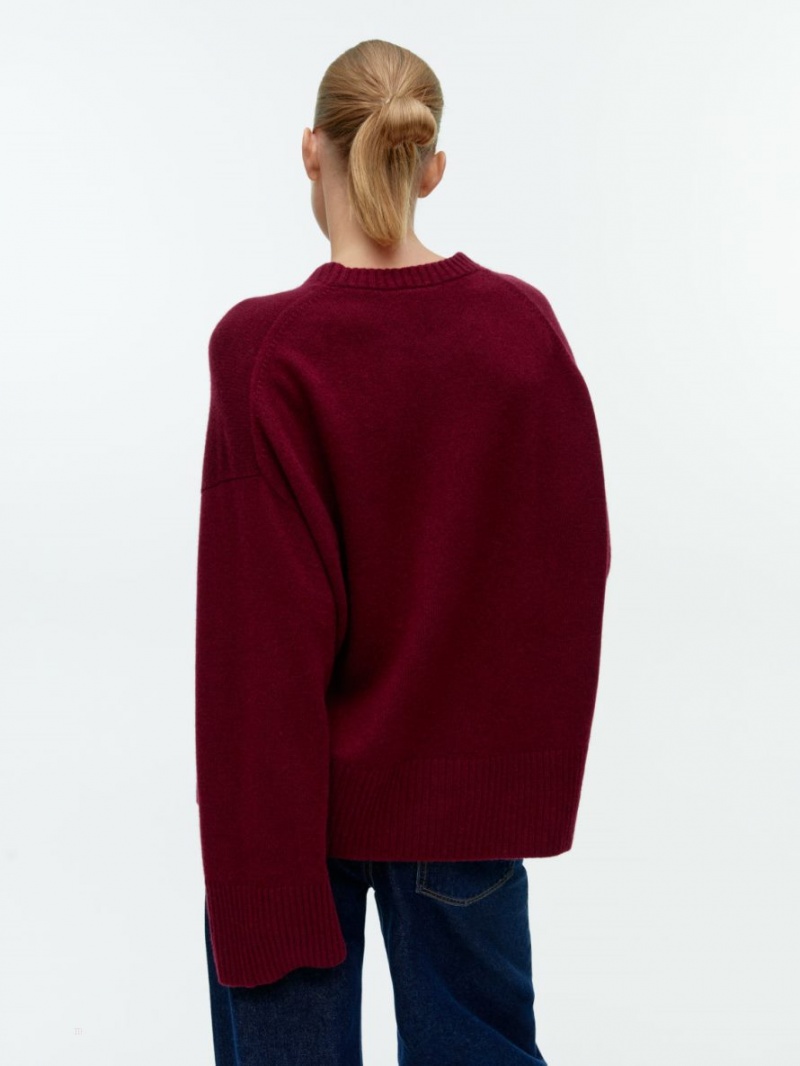 Pulover Arket Relaxed Cashmere Dama Rosii Inchis | Romania-DOYJ50674