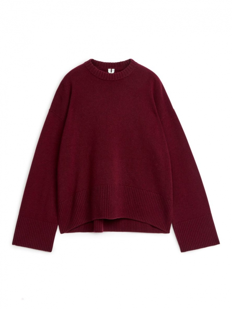 Pulover Arket Relaxed Cashmere Dama Rosii Inchis | Romania-DOYJ50674