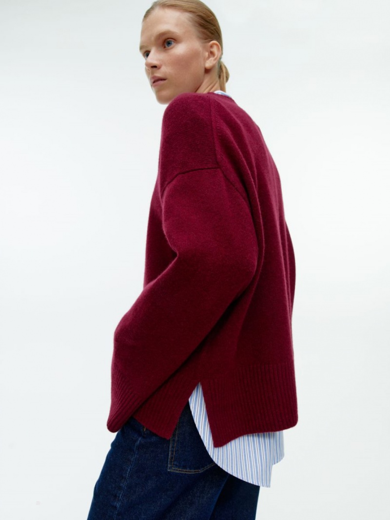 Pulover Arket Relaxed Cashmere Dama Rosii Inchis | Romania-DOYJ50674